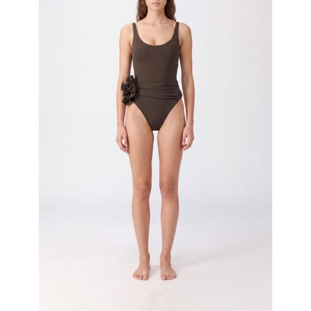 Magda Butrym Women Magda Butrym Draped One-Piece Swimsuit With Flower Applique